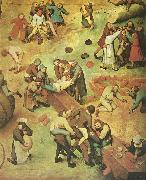 Pieter Bruegel detalj fran barnens lekar painting